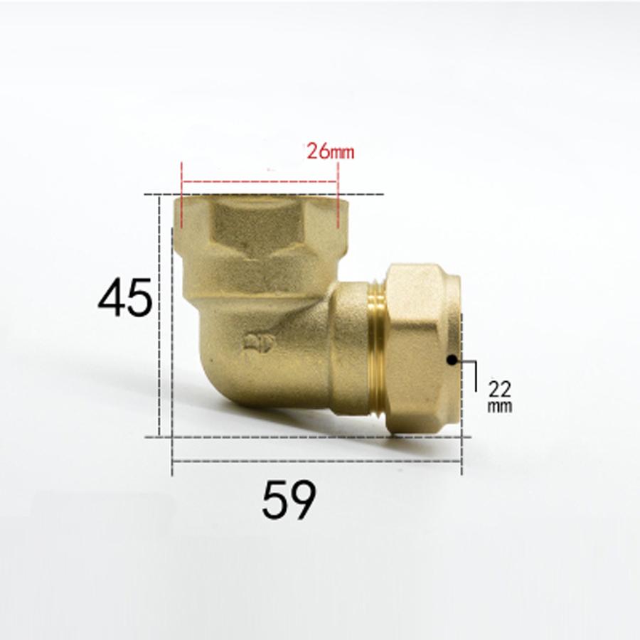 Compression Fitting Brass - Fit-tubo de compressão de latão fêmea,